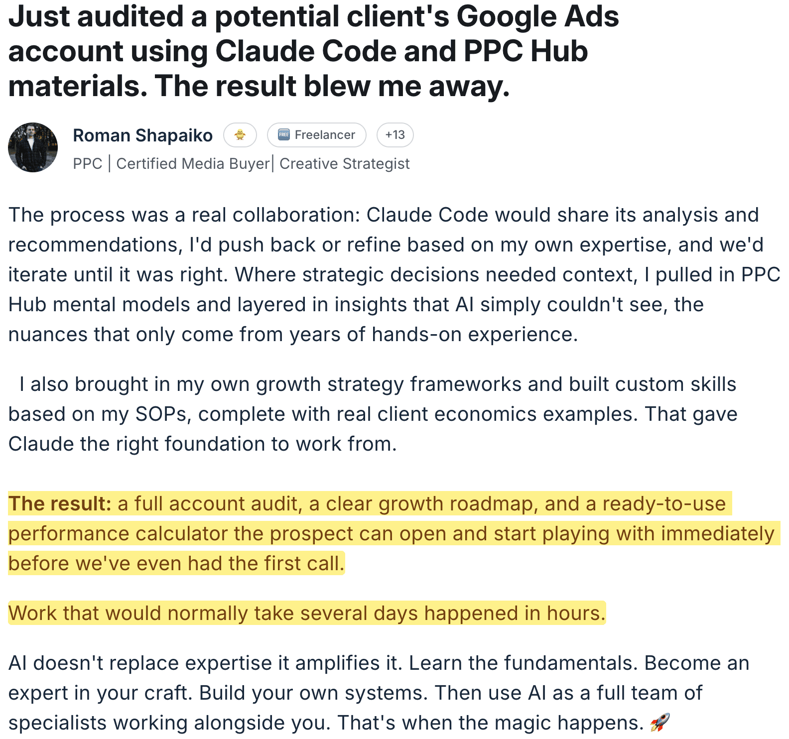 Roman — audit that took days now happens in hours