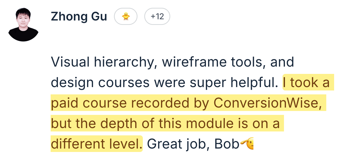 Zhong Gu — depth better than ConversionWise paid course